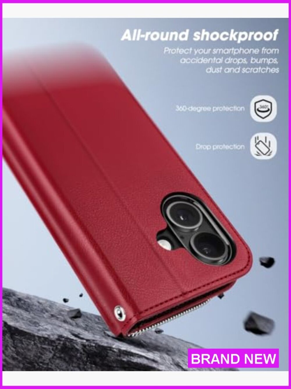 Crossbody Wallet Case for iPhone 17 with Card Slots & Kickstand - Picture 6 of 6